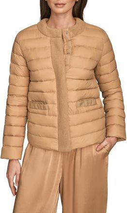 DKNY Nylon Down Jacket in Fawn at Nordstrom, Size X-Small