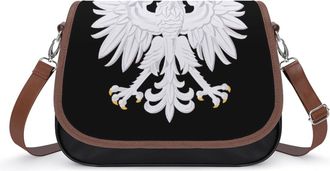 Generic Poland Polish Flag Womens Crossbody Bag Fashion Shoulder Handbags Message Tote Bag with Adjustable Strap