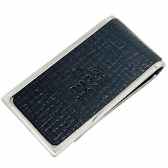 Gucci Black Leather Metal Money Clip (Pre-Owned)