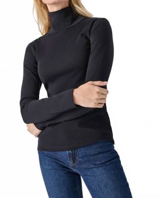 Lilla P Long Sleeve Turtleneck Tee In Black