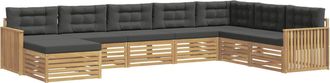 vidaXL Conjunto De Sof&aacute;s De Exterior 8 Uds. Blanco Y Antracita Vidaxl