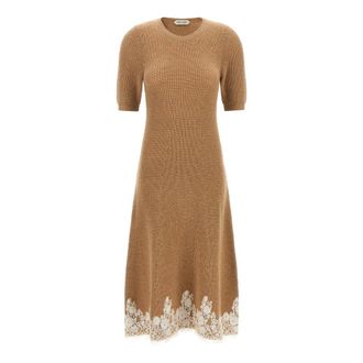 Alberta Ferretti Dames, Jurken, Bruin, Maat: XS Kasjmier