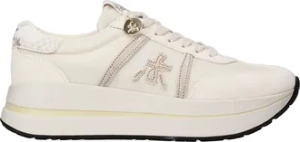 Premiata Textured Off-White Sneakers with Glamorous Accents