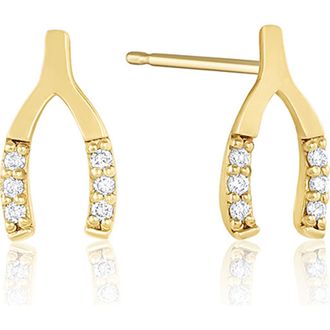 Set & Stones Florence 14k Gold Diamond Studs in Yellow Gold at Nordstrom