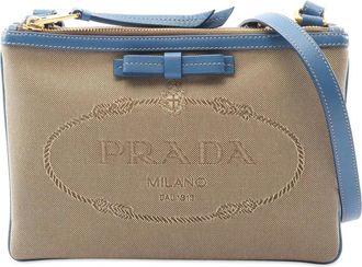 Prada 2010-2025 Canapa Logo Jacquard crossbody bag - Brown