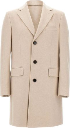 HUGO BOSS L-Hal Jas - Heren - Mantel - Beige - XL - Wol - Jassen