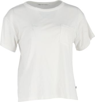 Alexander Wang Alexander Wang Pre-owned Womens Crewneck T-Shirt in White Cotton - Ecru - Size X-Small