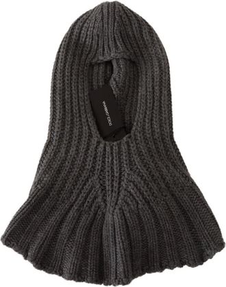 Dolce & Gabbana Hats, unisex, Gray, Size: ONE SIZE Knitted Wrap Scarf