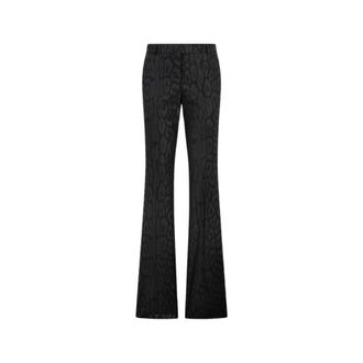 Roberto Cavalli Wide Trousers, female, Black, Size: XS Plain Print Trousers