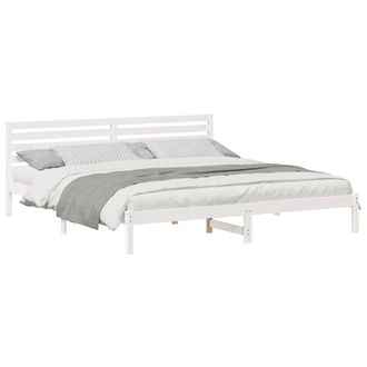 Berkfield Home Elegant with Headboard White 180 x 210 cm Solid pine wood