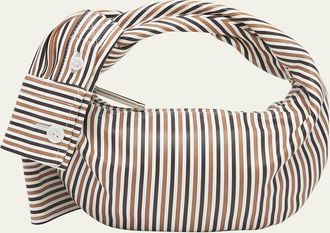 Bottega Veneta Jodie Mini Shirt Stripe-Print Top-Handle Bag