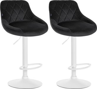 Clp Clp - Set De 2 Taburetes Lazio En Terciopelo Negro Blanco