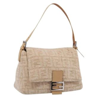 Fendi Pre-owned Vintage Wool Shoulder Bag - Dames - Pre-owned - Beige - Maat: ONE Size Wol