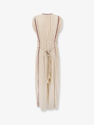 Isabel Marant Womens Long Dress Liviane Beige Cotton