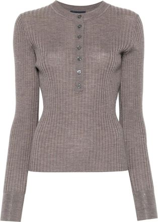 SOEUR Top a coste a maniche lunghe - Marrone