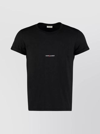Saint Laurent logo crew neck short sleeve cotton t-shirt
