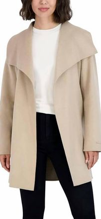 Elie Tahari Wool Blend Peacoat In Beige