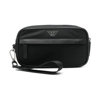 Emporio Armani Bags, male, Black, Size: ONE SIZE Nylon Clutch Bag