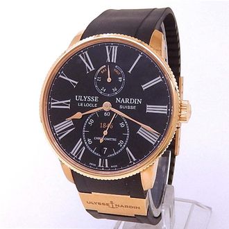 Ulysse Nardin Pre-owned Ulysse Nardin Marine Black Dial Mens Watch 1182-310-3/42