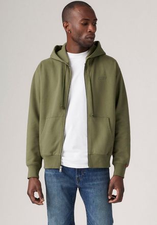 Levi's Kapuzensweatjacke LEVIS, Herren, Gr. XL, gr&uuml;n (moss olive garment d), Sweatware, Obermaterial: 88% Baumwolle, 12% Polyester, unifarben, bequem h&uuml;ftbed