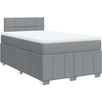 vidaXL Vidaxl - Cama Box Spring Con Colch&oacute;n Tela Gris Claro 120x190 Cm