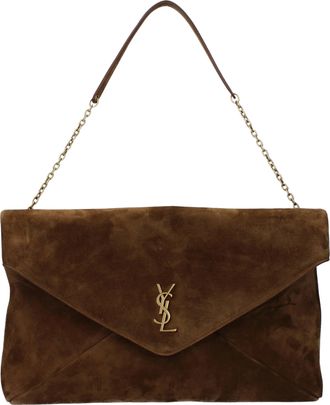 Saint Laurent Damens Cassandre Umh&auml;ngetasche Wildleder Braun/Karamell