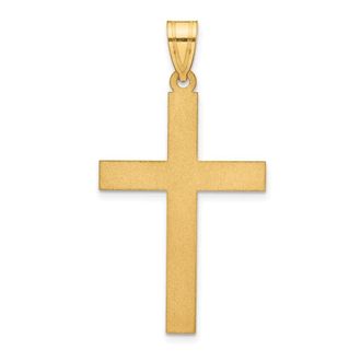 Diamond2Deal 14k Yellow Gold Sandblasted Cross Pendant