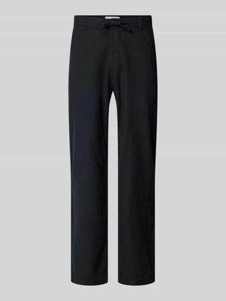 Selected Loose Fit Hose aus Baumwoll-Leinen-Mix Modell BRODY in Black, Gr&ouml;&szlig;e XXL