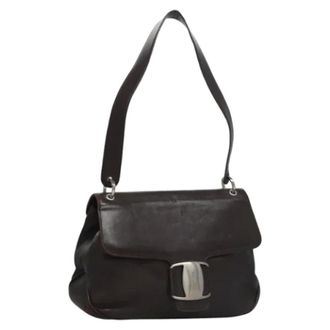 Ferragamo Tweedehands leren handtassen - Dames - Pre-owned - Bruin - Maat: ONE Size Leer