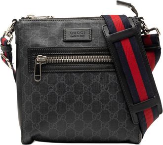 Gucci Black Gray Gg Supreme Shoulder Bag (Pre-Owned)