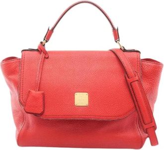 MCM Pre-owned Leather 2way Handbag - Dames - Vintage Handtas - Rood - ONE Size - Leer - Vintage
