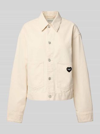 Carhartt Work in Progress Jeansjacke mit Label-Patch in Offwhite, Gr&ouml;&szlig;e L