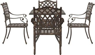 vidaXL Garden Table Set 5 pcs Bronze Cast Aluminium vidaXL