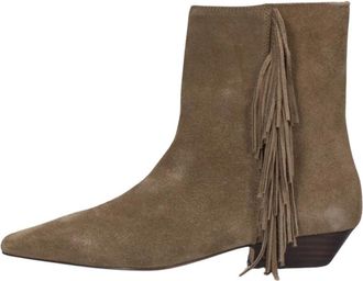 Toral Shoes Linette Enkellaarsjes - Dames - Cowboylaarzen - Bruin - 38 EU - Leer - Schoenen