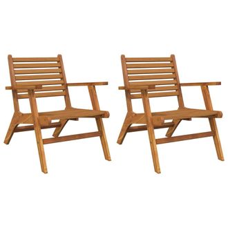 vidaXL Sillas De Jard&iacute;n 2 Unidades Madera Maciza De Acacia Vidaxl