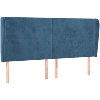 vidaXL Vidaxl - Testiera ad Orecchio Blu Scuro 163x23x118/128 cm in Velluto