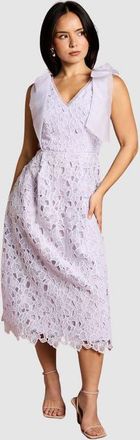 Coast Petite Bow Detail Sleeveless Midi Dress in Lilac at Nordstrom, Size 6