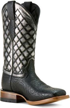 Ariat Frontier Wittman Diamond Quilt Leather Boot in Black at Nordstrom Rack, Size 6.5