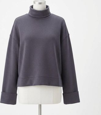 Spanx Womens Air Essentials Cropped Turtleneck Top In Storm