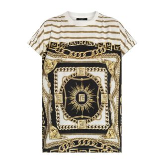 Balmain T-Shirts, female, Beige, Size: XS Top with print