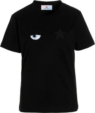 Chiara Ferragni Eye Star T-Shirt - Dames - T-shirts - Zwart - XS - Katoen - Tops