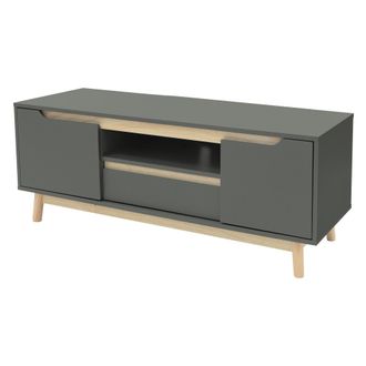 ML Design Mobile Tv 120x40x46 Cm Verde-naturale Tavolo Tv Con 2 Ante Cassetto Ripiano Piedini In Legno Di Pino Design Naturale Armadietto Tavolino Porta Tv Per 