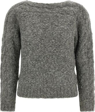 Isabel Marant Ponara Pullover - Dames - Ronde hals truien - Grijs - 2XS - Wol - Truien & Vesten
