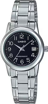 Casio Womens Analog Watch Black Dial Steel Bracelet - LTP-V002D-1BUDF