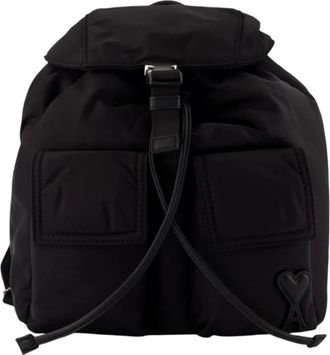 Ami Tassen, unisex, Zwart, ONE Size, Leer, Kleine Marcel Rugzak