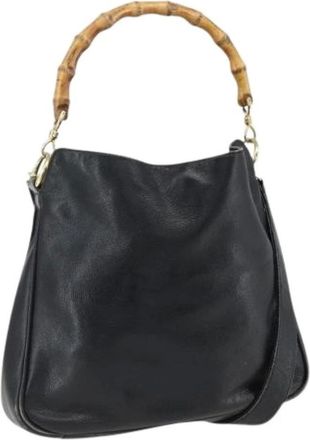 Gucci Pre-owned Handbags, female, Black, Size: ONE SIZE Pre-owned Leather Handbag