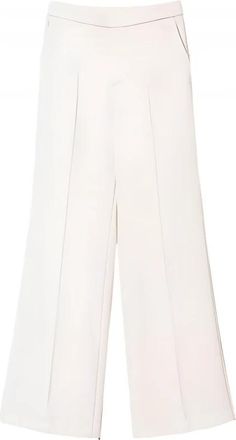 Twinset Wijde Pijp Cr&ecirc;pe Broek - Dames - Wijde Broeken - Wit - M - Broeken