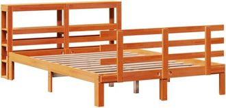 vidaXL Bed Frame with Headboard without Mattress Wax Brown 120x190 cm Small Double vidaXL