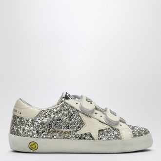 Golden Goose Sneaker Old School in glitter platino/crema