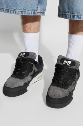 A Bathing Ape Sports Shoes With Logo, Mens, Black